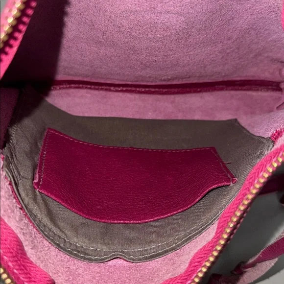 Roots Pink Leather Crossbody Bag - Picture 5 of 5